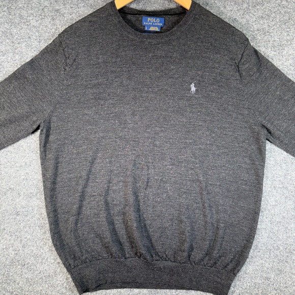 Polo Ralph Lauren Other - Polo Ralph Lauren Merino Wool Sweater Mens Large Gray Crewneck Pony Logo